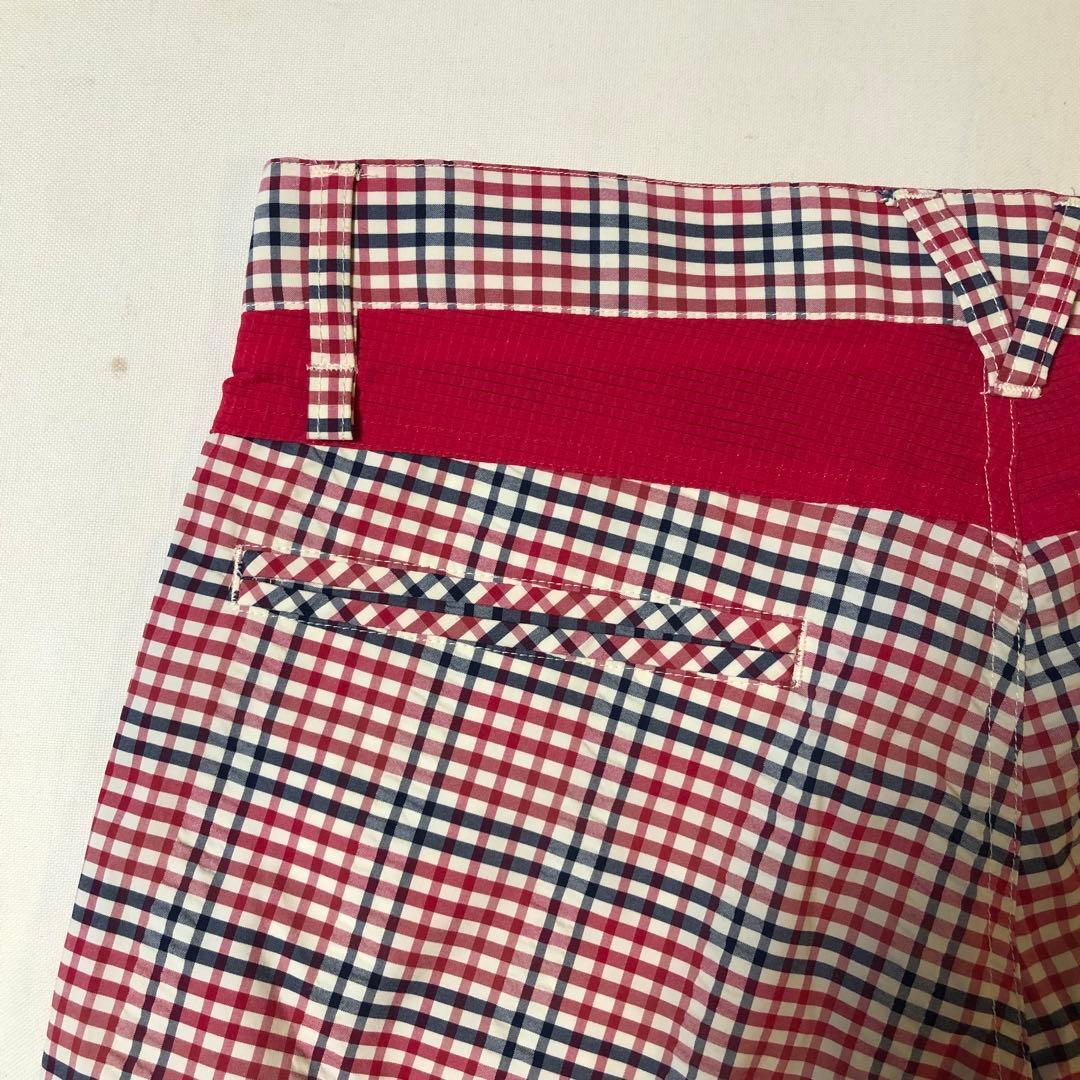 ナイキ ゴルフ ハーフ パンツ レッド チェック サイズ31