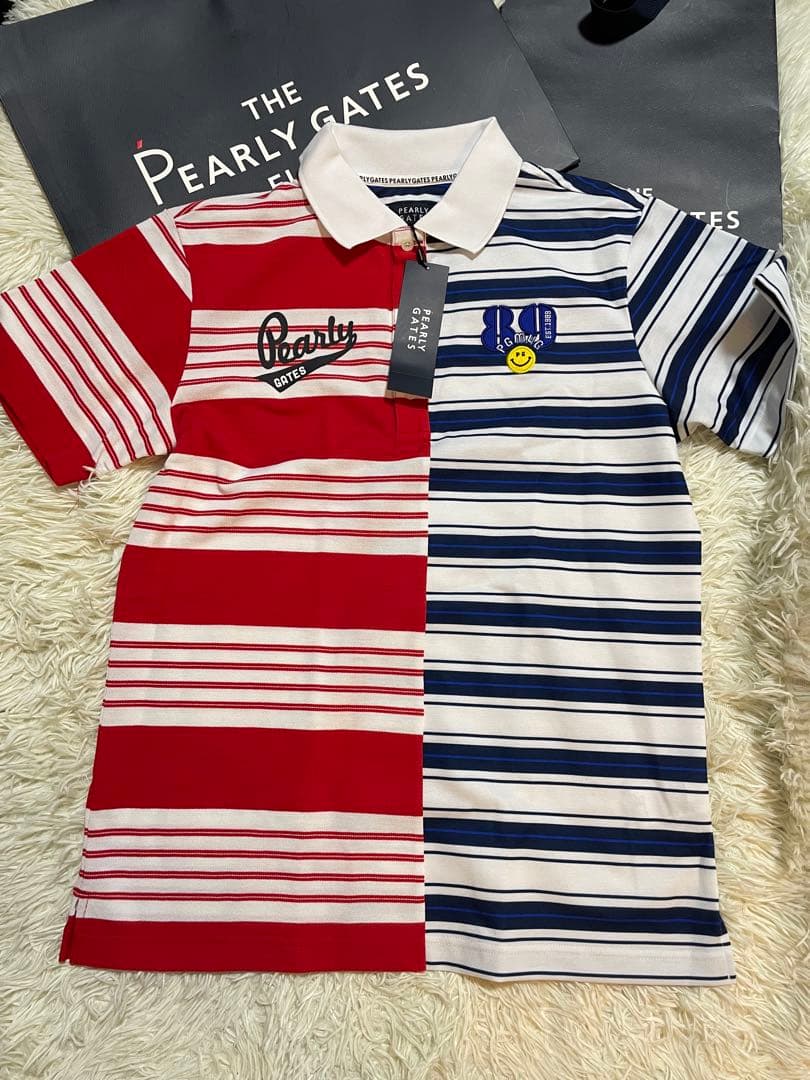 PEARLY GATES Peカノコボーダー半袖ポロシャツサイズ6