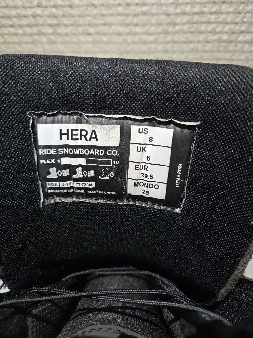 美品 RIDE HERA 25cm 女性用 24-25モデル ダブルBOA