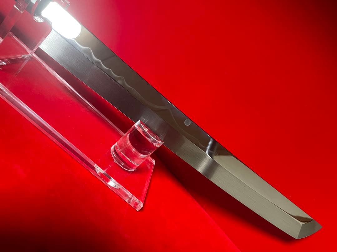 01506 包丁　先丸　本焼　富士山満月波紋　白鋼　波紋綺麗　箱付　未使用品