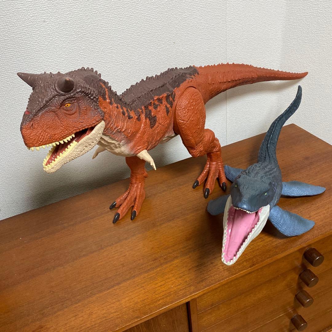 マテル　スーパービックサイズ　カルノタサウルス モササウル　恐竜　ジュラシック