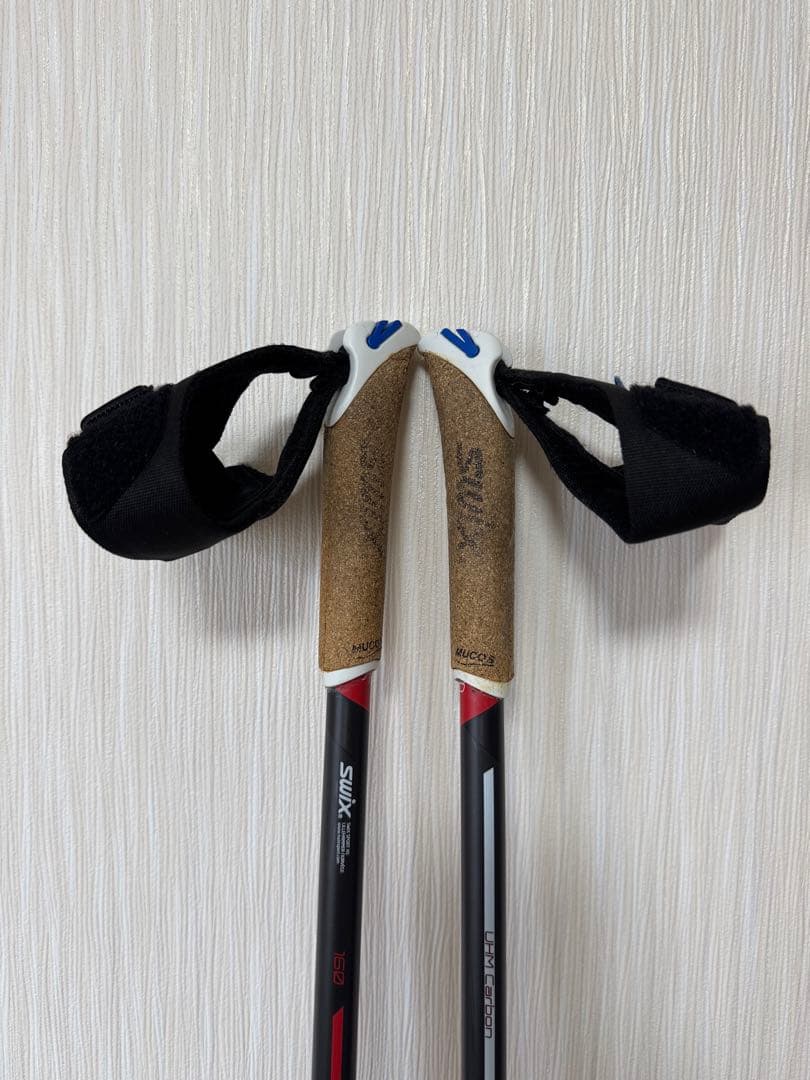 SWIX クロスカントリースキー ストック 157.5㎝　ストラップ付き