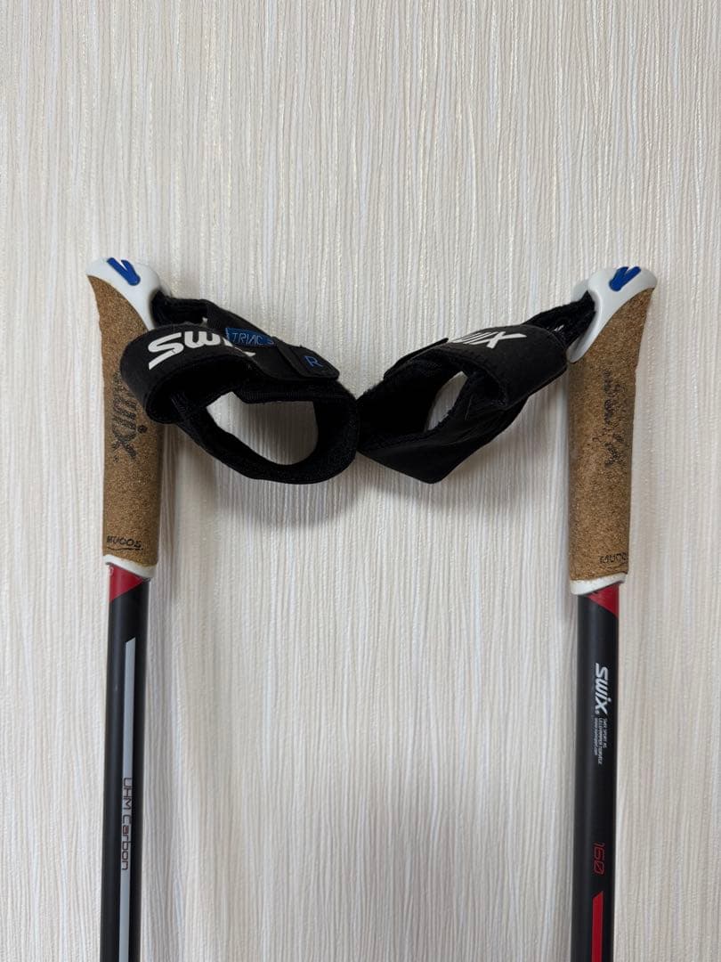 SWIX クロスカントリースキー ストック 157.5㎝　ストラップ付き