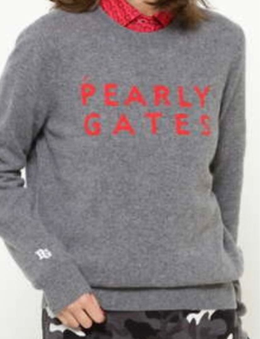 PG♡2段ロゴ カシミヤクールネックニット