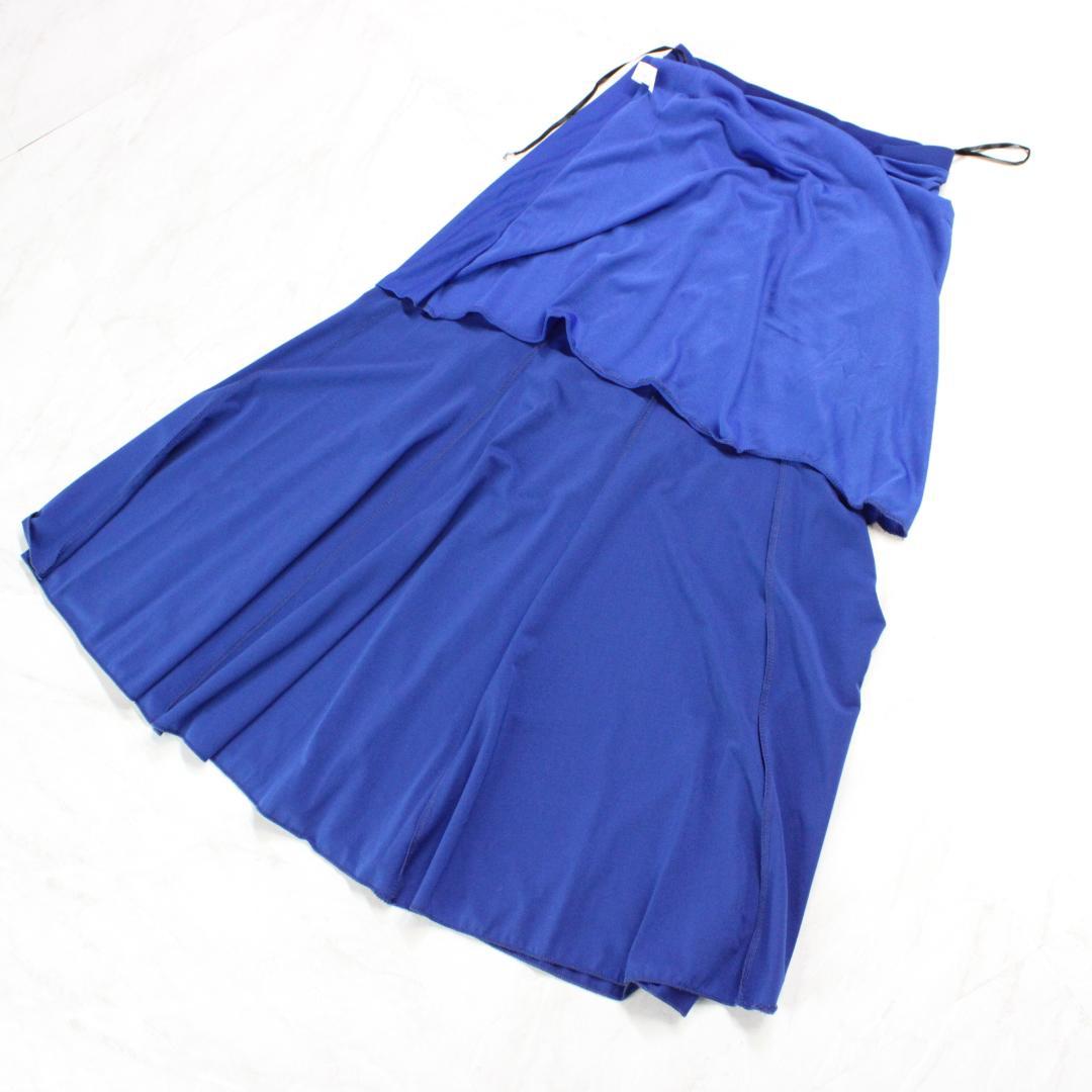 【美品 社交ダンス衣装】上下セット レッスンウェア 練習着 ICHIOKU 青