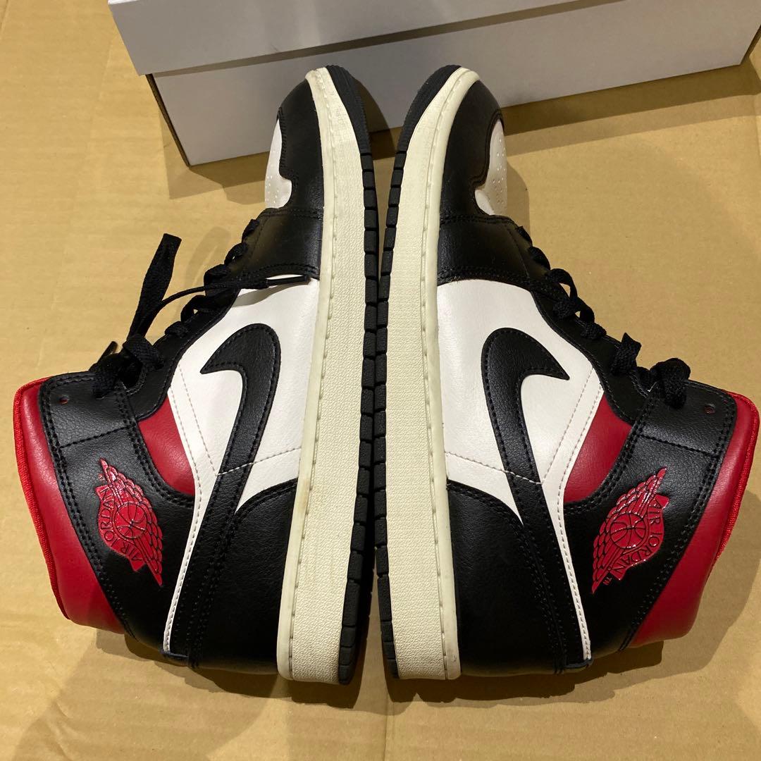 ✳️エアジョーダン1 MID WMS 白✖️黒✖️赤　28.5cm USED
