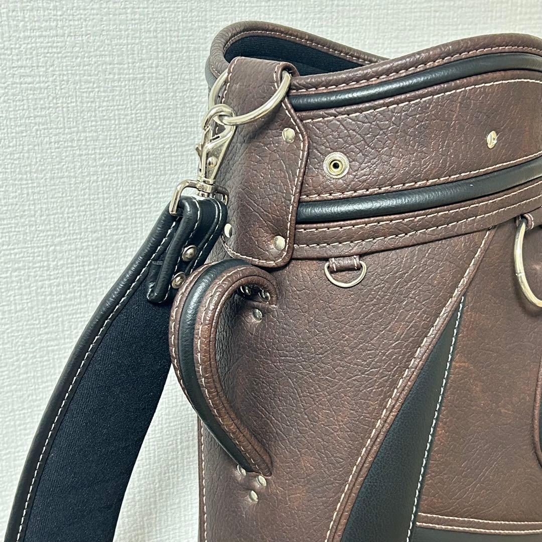 キャスコ Kasco キャディバッグ 9型 ブラウン×ブラック 美品 フード付