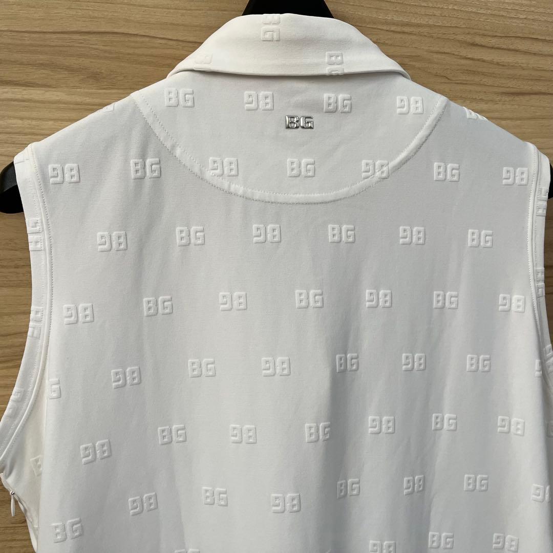 新品★38,500円 BRIEFINGゴルフワンピース BGロゴ柄ポロワンピ白L