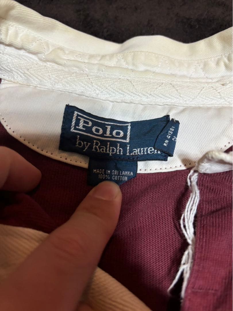 Polo by Ralph Lauren バーガンディストライプ ラガーシャツ