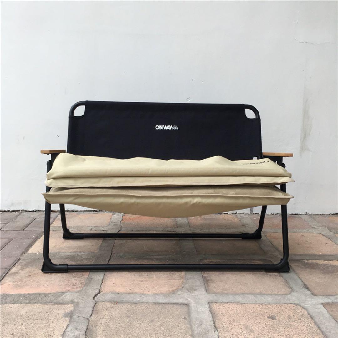 Simpleme ベンチチェア ブラック OW-130 クッションカバー付