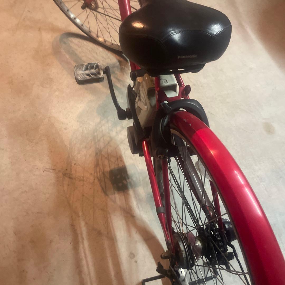 電動アシスト自転車　赤　バスケット付き