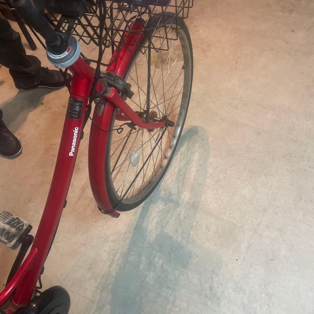 電動アシスト自転車　赤　バスケット付き