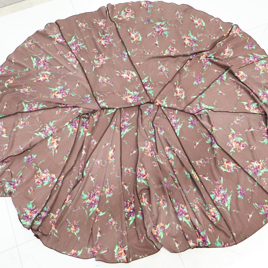 【美品 日本製 フラメンコ衣装】ブラウン CHACOTT ファルダ スカート