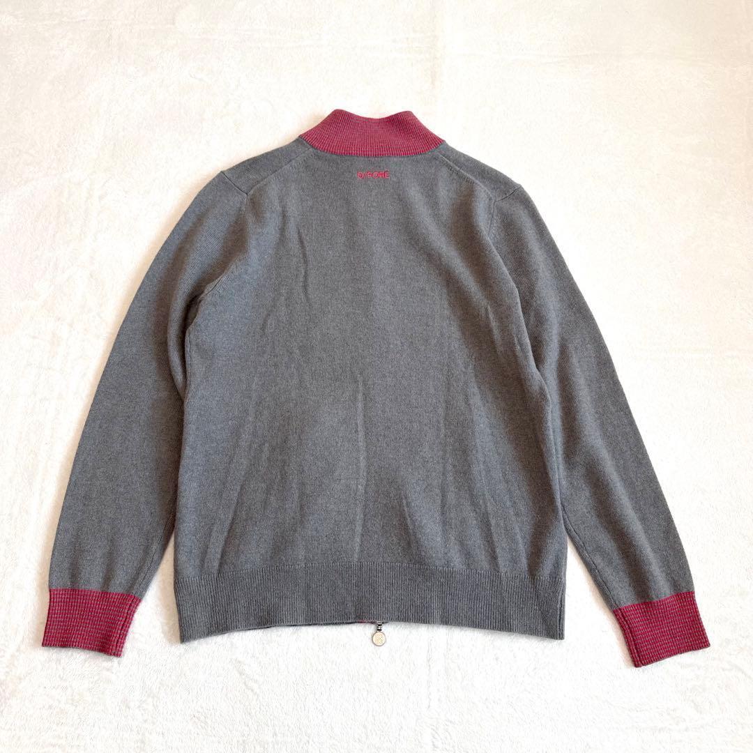 G/FORE カシミヤ混 ジップニット 40 グレー×ピンク