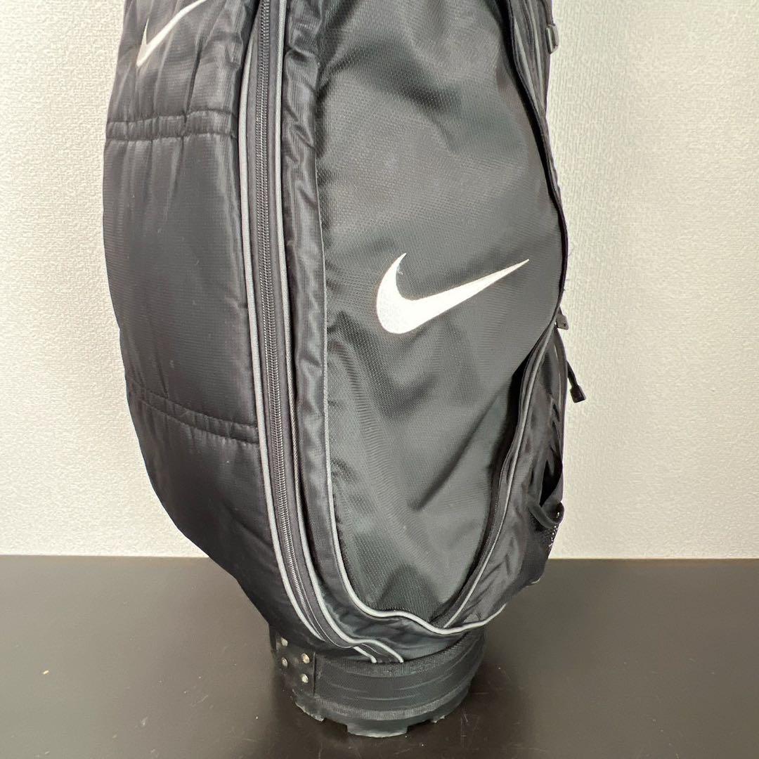 希少 ナイキ NIKE キャディバッグ ブラック 6分割 フード付 ゴルフバッグ
