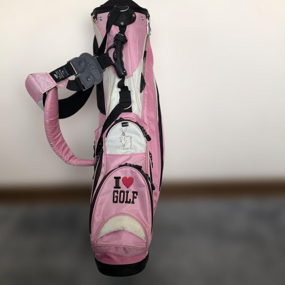 ピンク I LOVE GOLF ゴルフバッグ