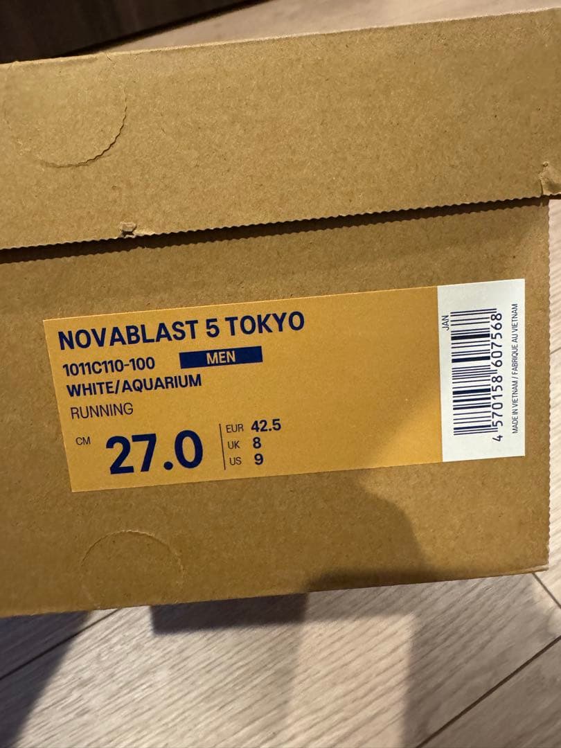 【 1回使用】ASICS NOVABLAST 5 TOKYO 27.0cm