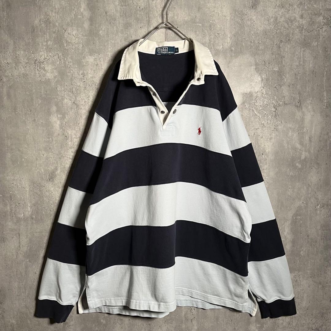 ⭐️希少⭐️ラルフローレン ラガーシャツ ボーダー XL ビッグサイズ ネイビー