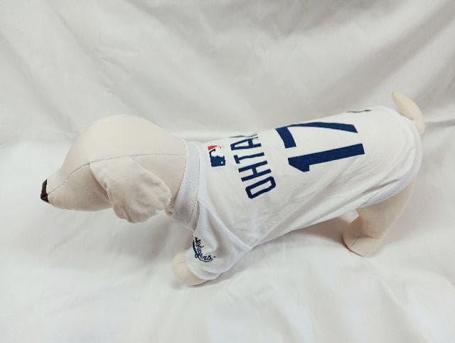 送料無料新品★犬の洋服ＭＬＢ公式ドジャース大谷翔平ユニホーム半袖ＴシャツＬ