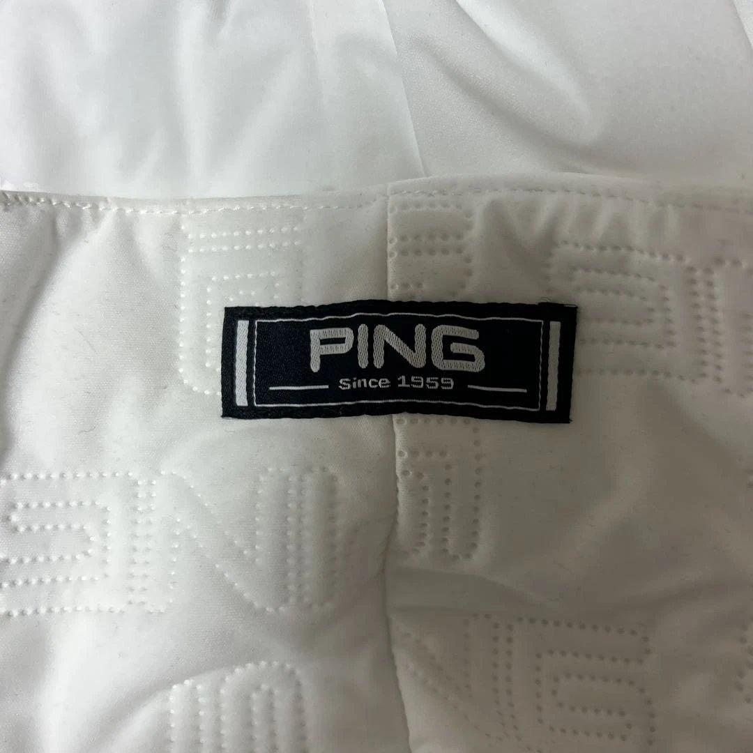PING サイズM レディースジャケット ホワイト防風撥水中綿ブルゾン　ゴルフ
