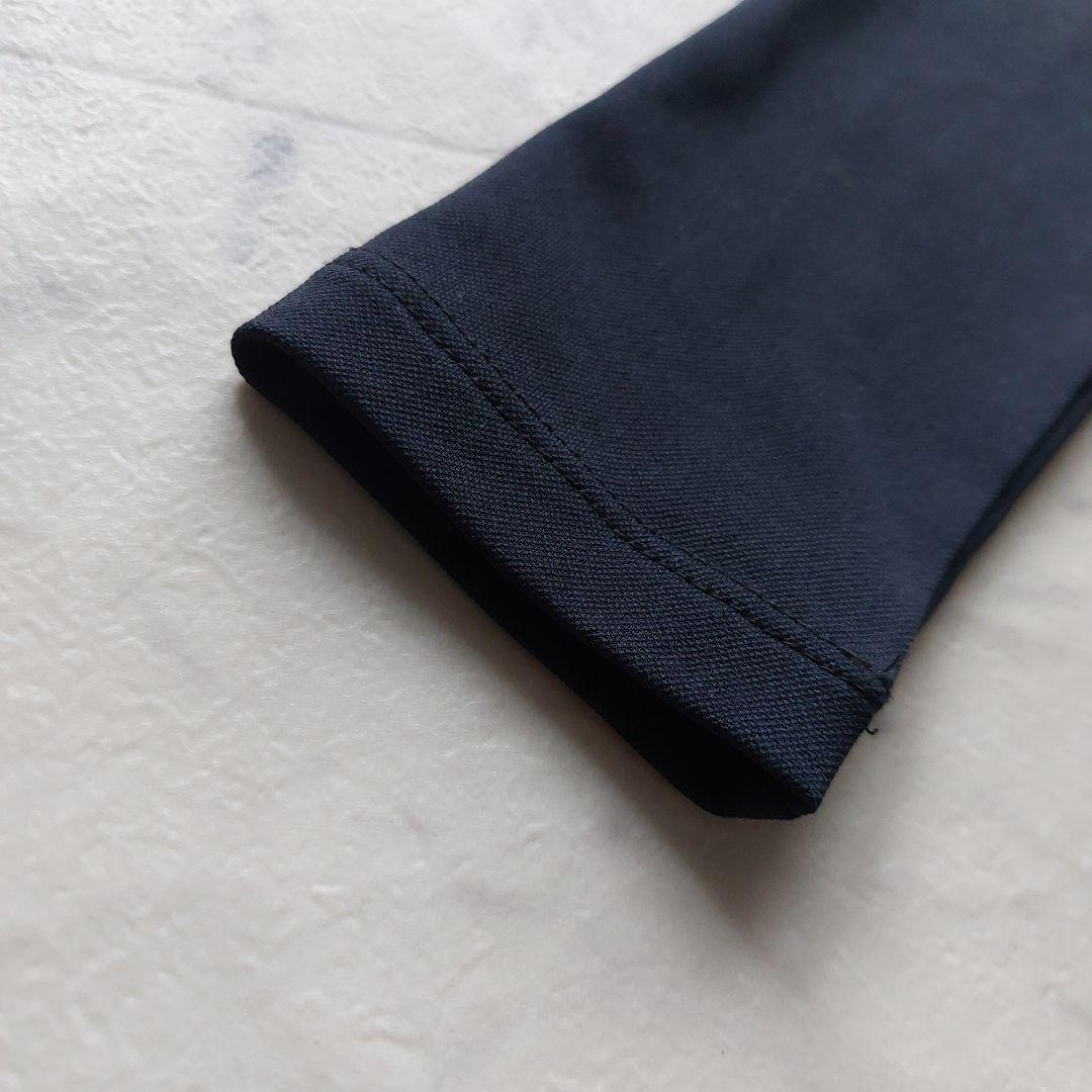 極美品 デサントゴルフ LUXE 長袖スキッパーシャツ S 濃紺