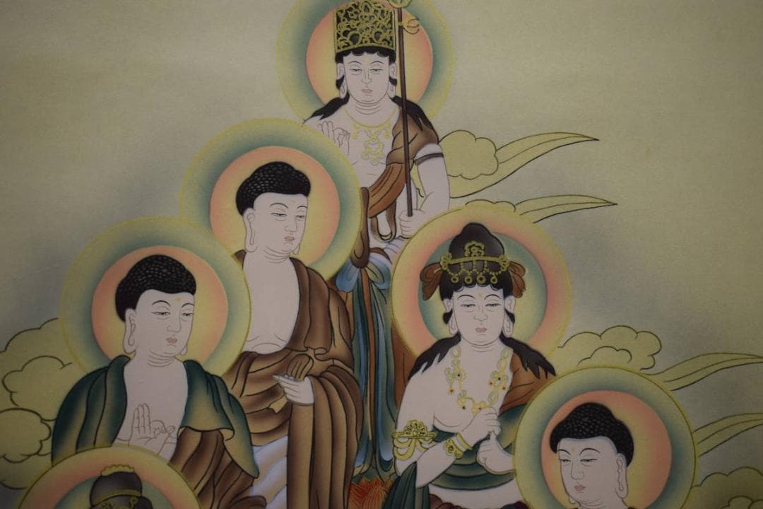 真作/彩/十三佛図/布袋屋掛軸HG-977