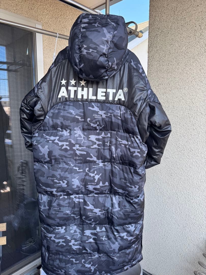 ATHLETA アスレタ ベンチコート Lサイズ カモフラ ブラック