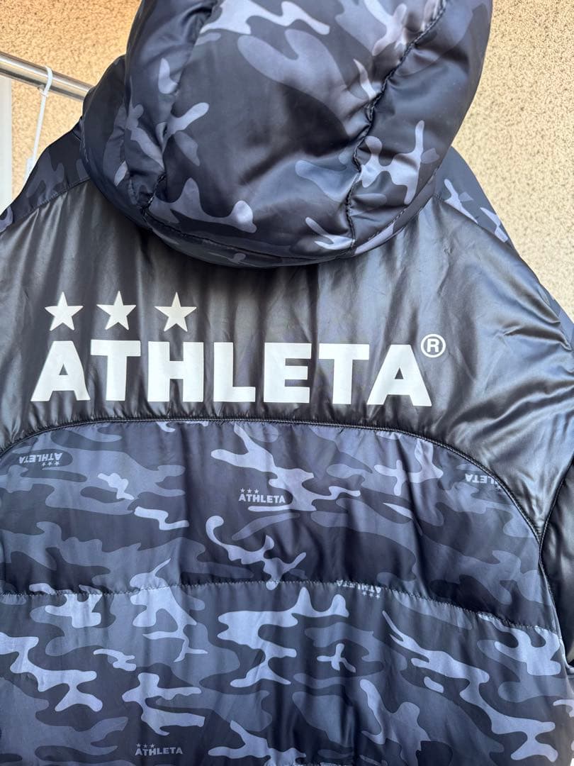 ATHLETA アスレタ ベンチコート Lサイズ カモフラ ブラック
