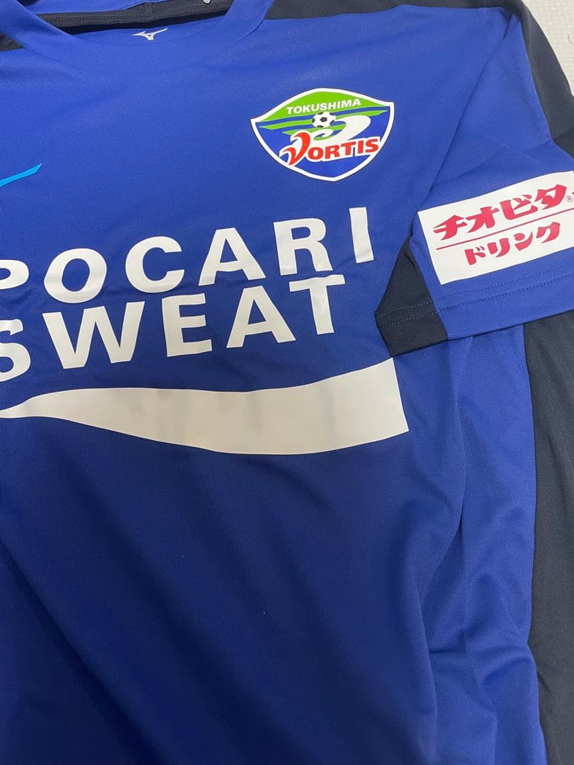 ミズノ　徳島ヴォルティス　プラクティスシャツ　サイズL 新品未使用品　ブルー
