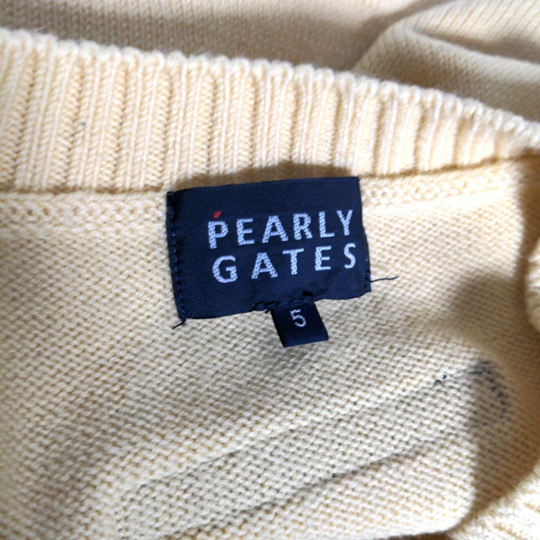 dc24 PEARLY GATES ニット 豹柄 ビッグロゴ メンズXL相当