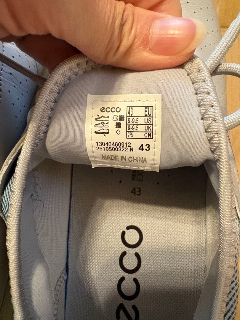 超美品　ecco ゴルフシューズ 43 EU ライトグレー/箱なし