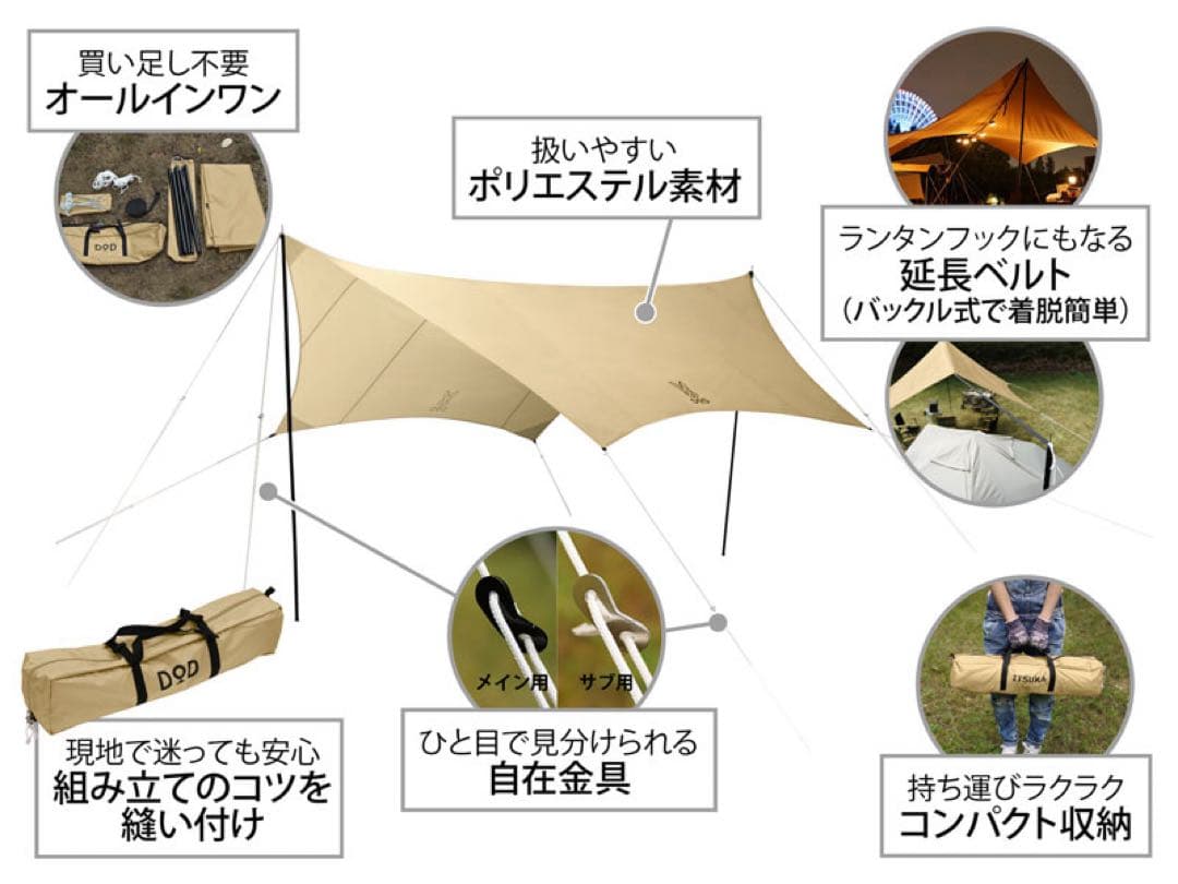 DOD いつかのタープ　（タン）　新品　未使用