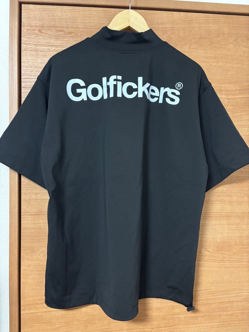 Golfickers 黒 ハイネック ゴルフシャツ