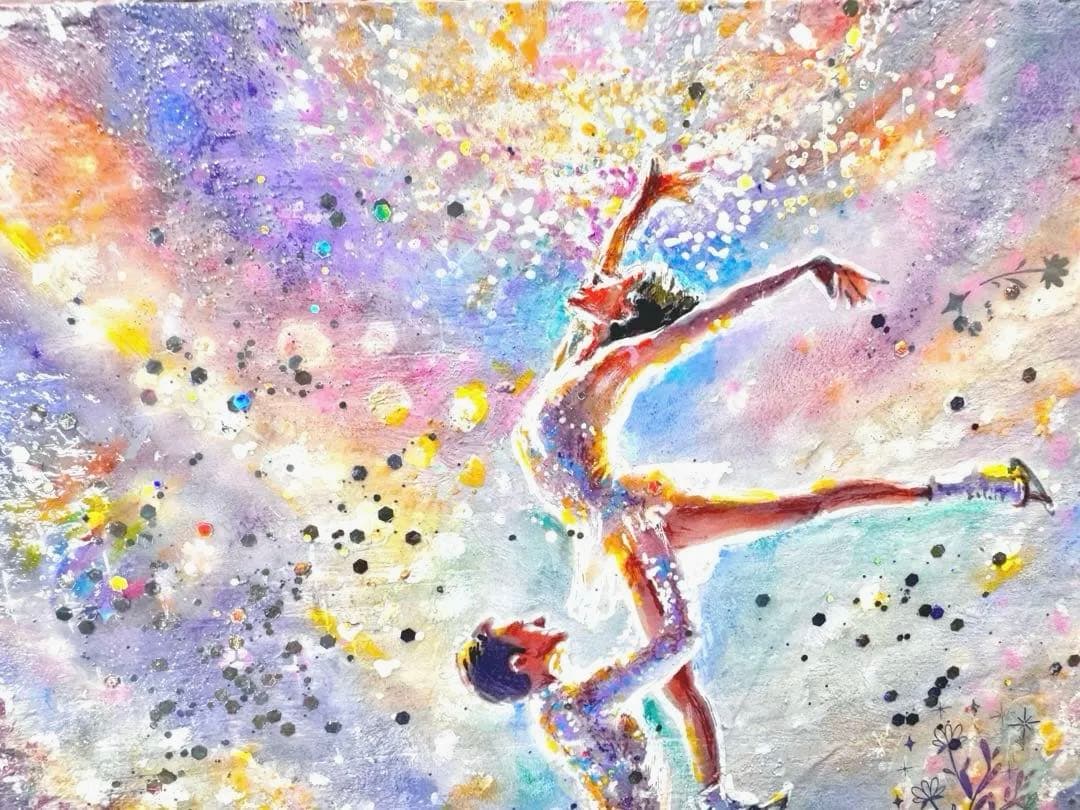 絵画原画《瞬間の色彩》煌めきコラージュ、