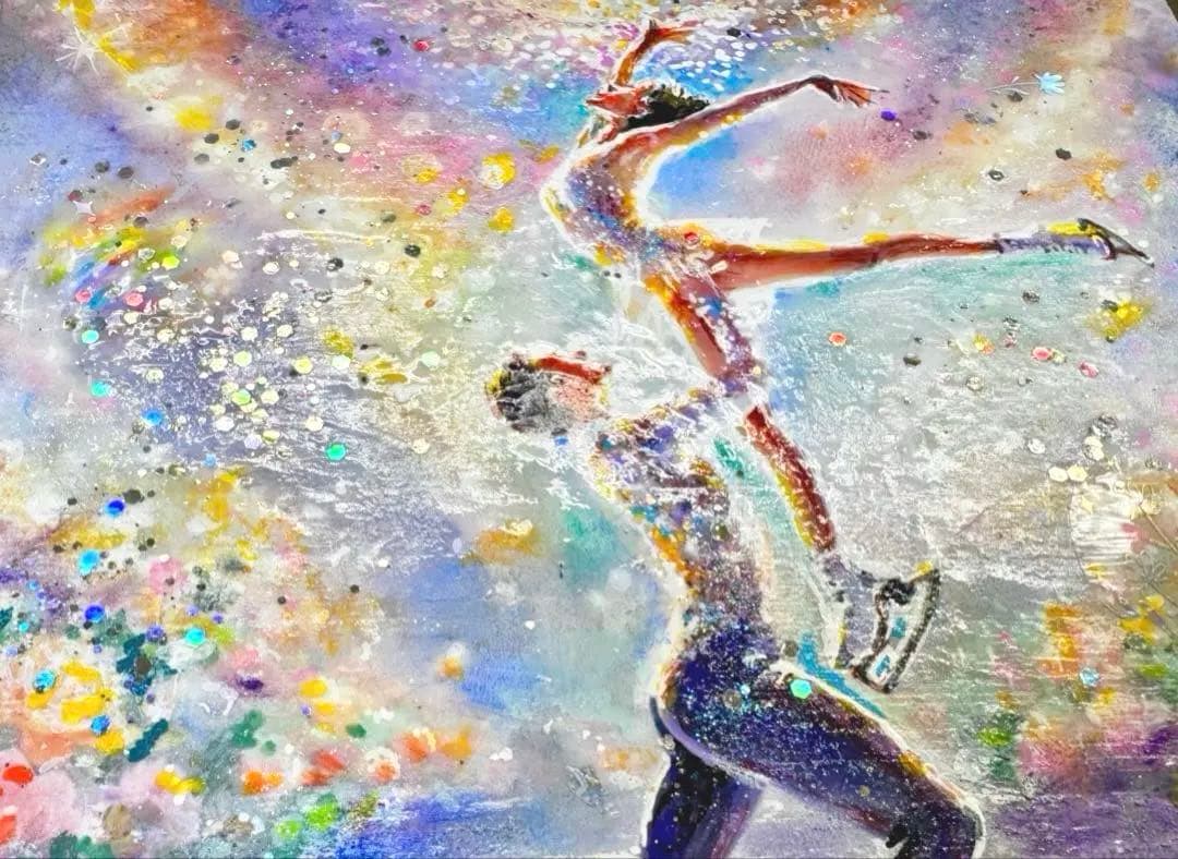 絵画原画《瞬間の色彩》煌めきコラージュ、