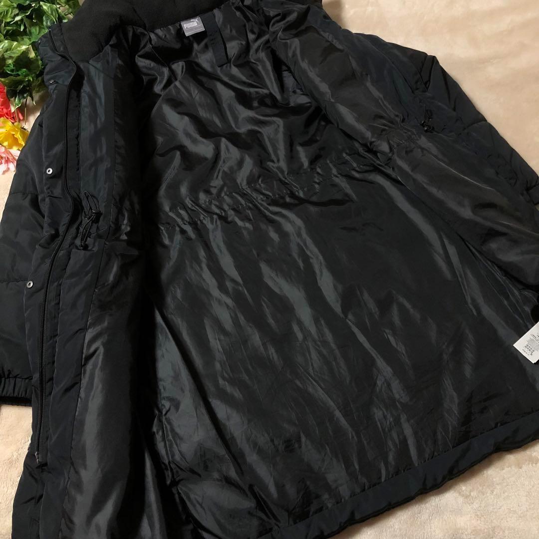 りくれん　極美品　PUMA プーマ　ベンチコート　ロゴ　ブラック　Lサイズ