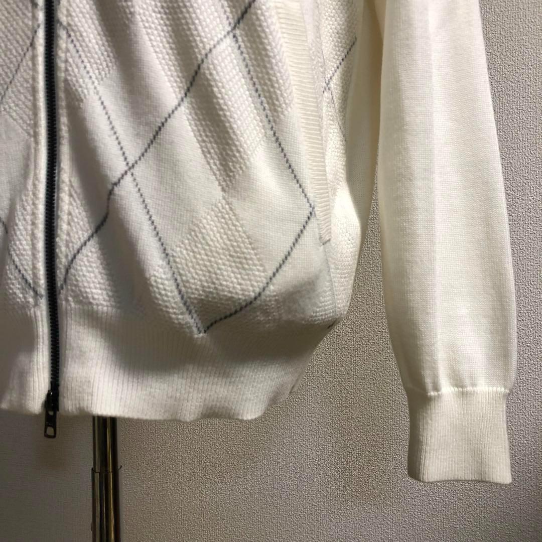 キャロウェイ ダブルジップ ニット ジャケット ホワイト LLサイズ