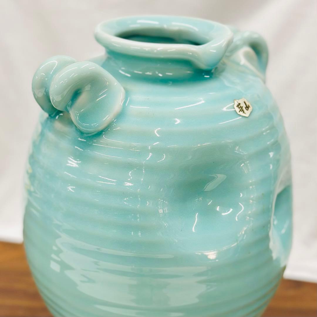 【美品】有田焼、青磁の花瓶　華山