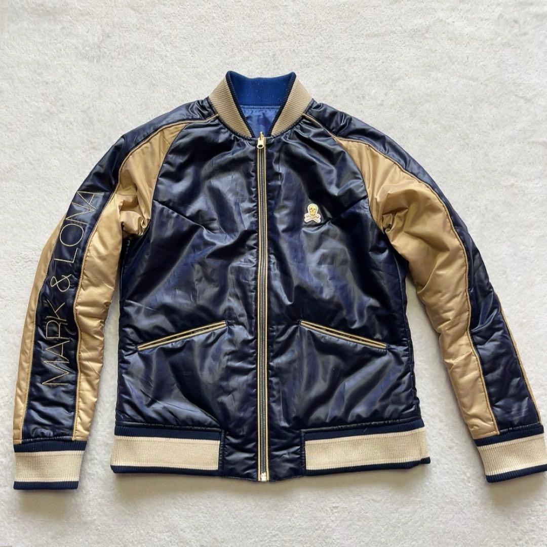 極美品　マークアンドロナ リバーシブル　中綿　迷彩　カモフラージュ　ゴールド