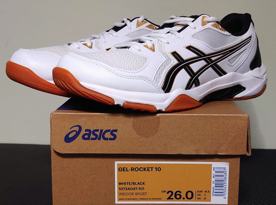 ASICS GEL-ROCKET 10 ホワイト/ブラック 26.0cm