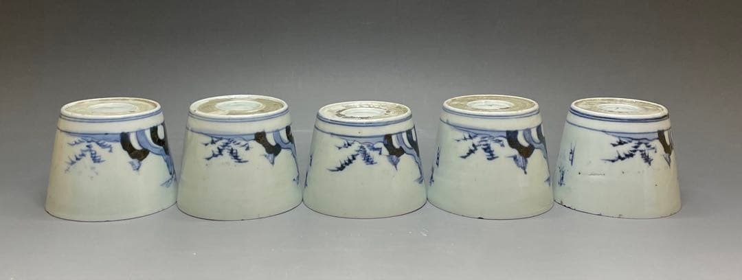 古伊万里　蕎麦猪口　染付　10客　f0019