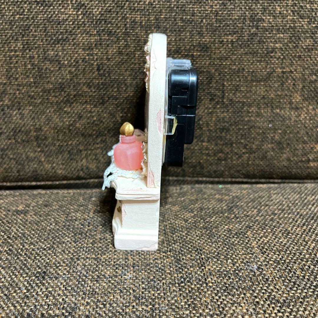 平成レトロ　トルソー型アクセサリースタンド　置き時計　ピンク　バレリーナ　香水