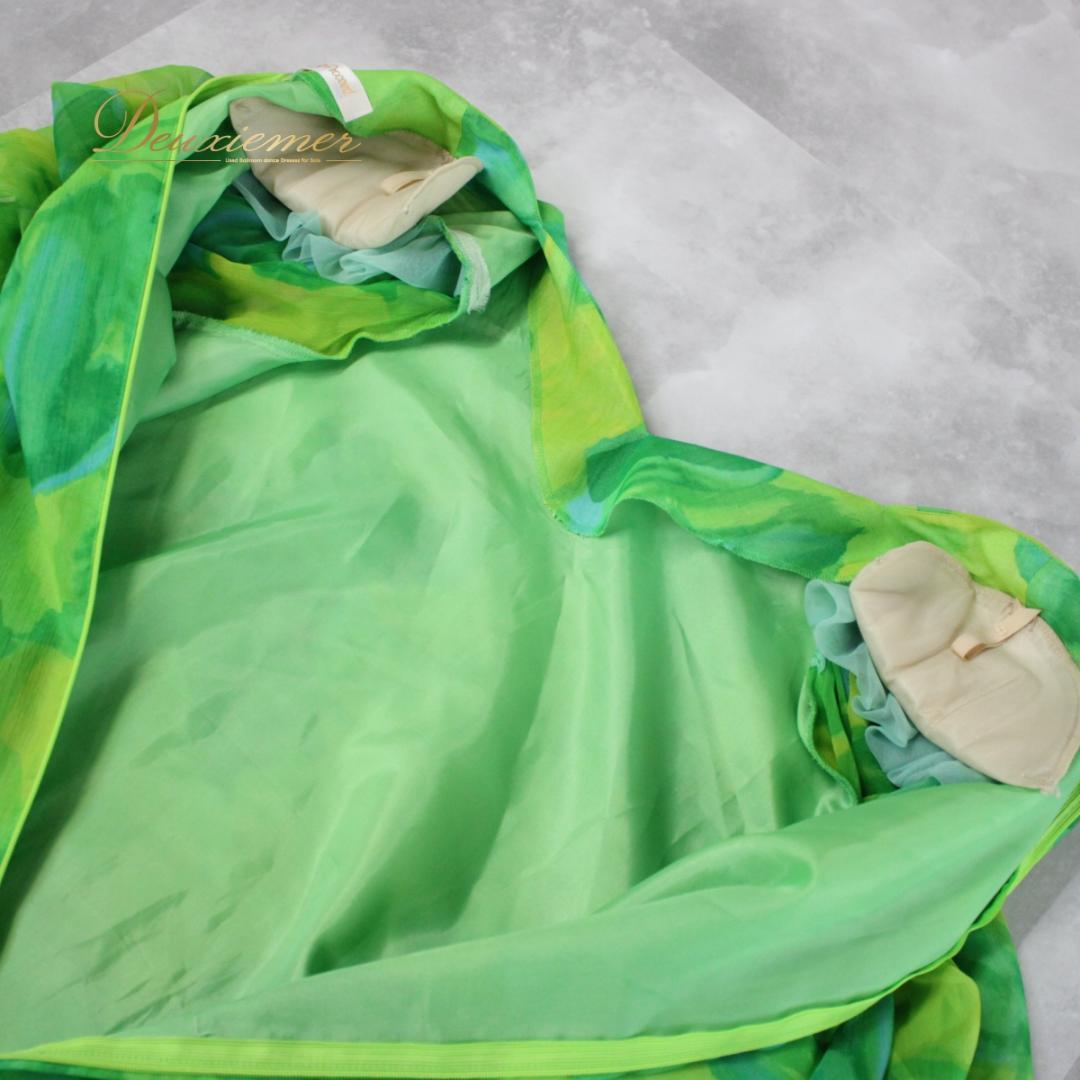 【美品 社交ダンス衣装】上下セット パーティー Bright Proceed 緑
