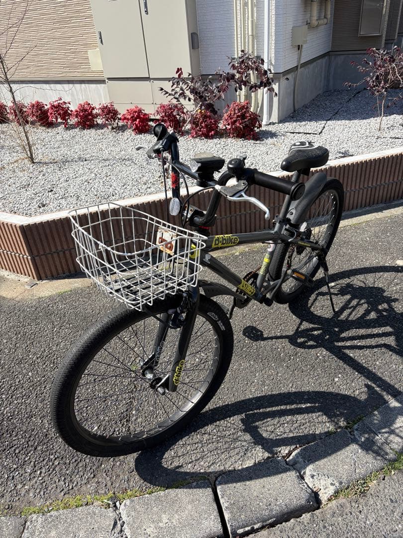 Ides D-bike子供用自転車 ブラック フロントバスケット付き
