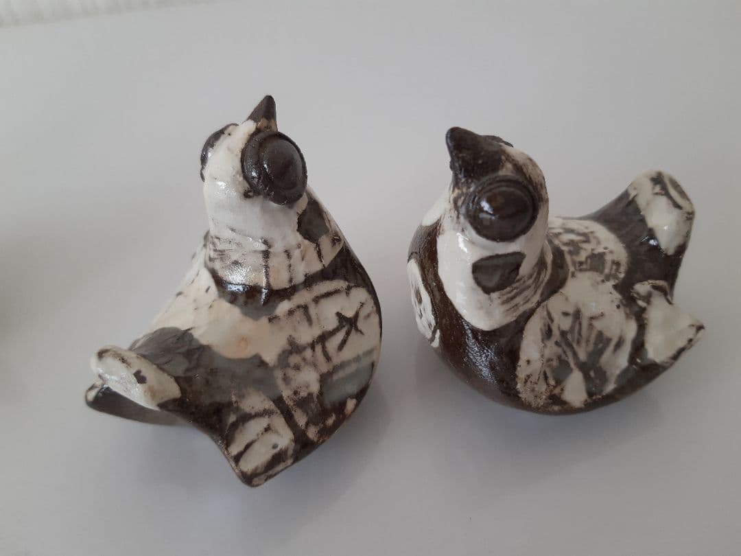 下村良之介 やけもの (陶器) 鳥形 箸置き オブジェ 新品 日本画家