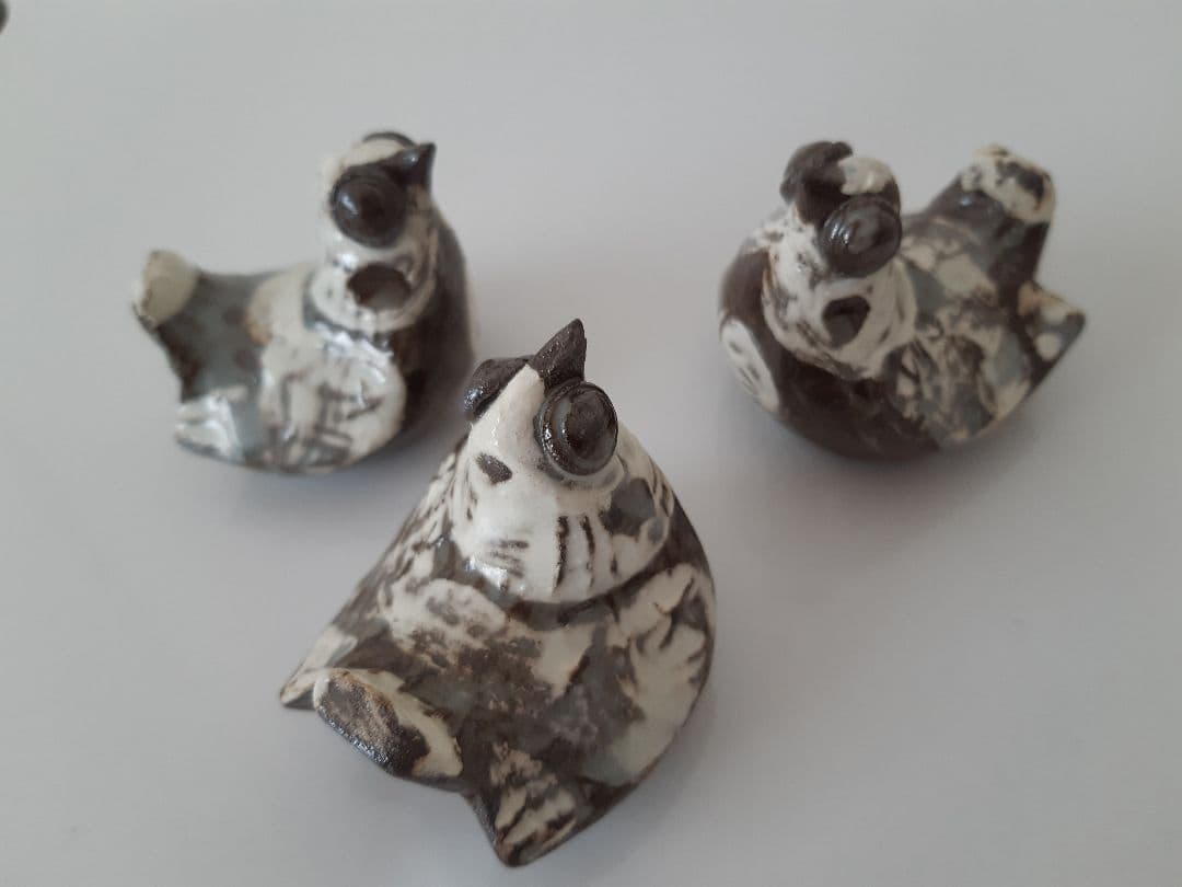 下村良之介 やけもの (陶器) 鳥形 箸置き オブジェ 新品 日本画家