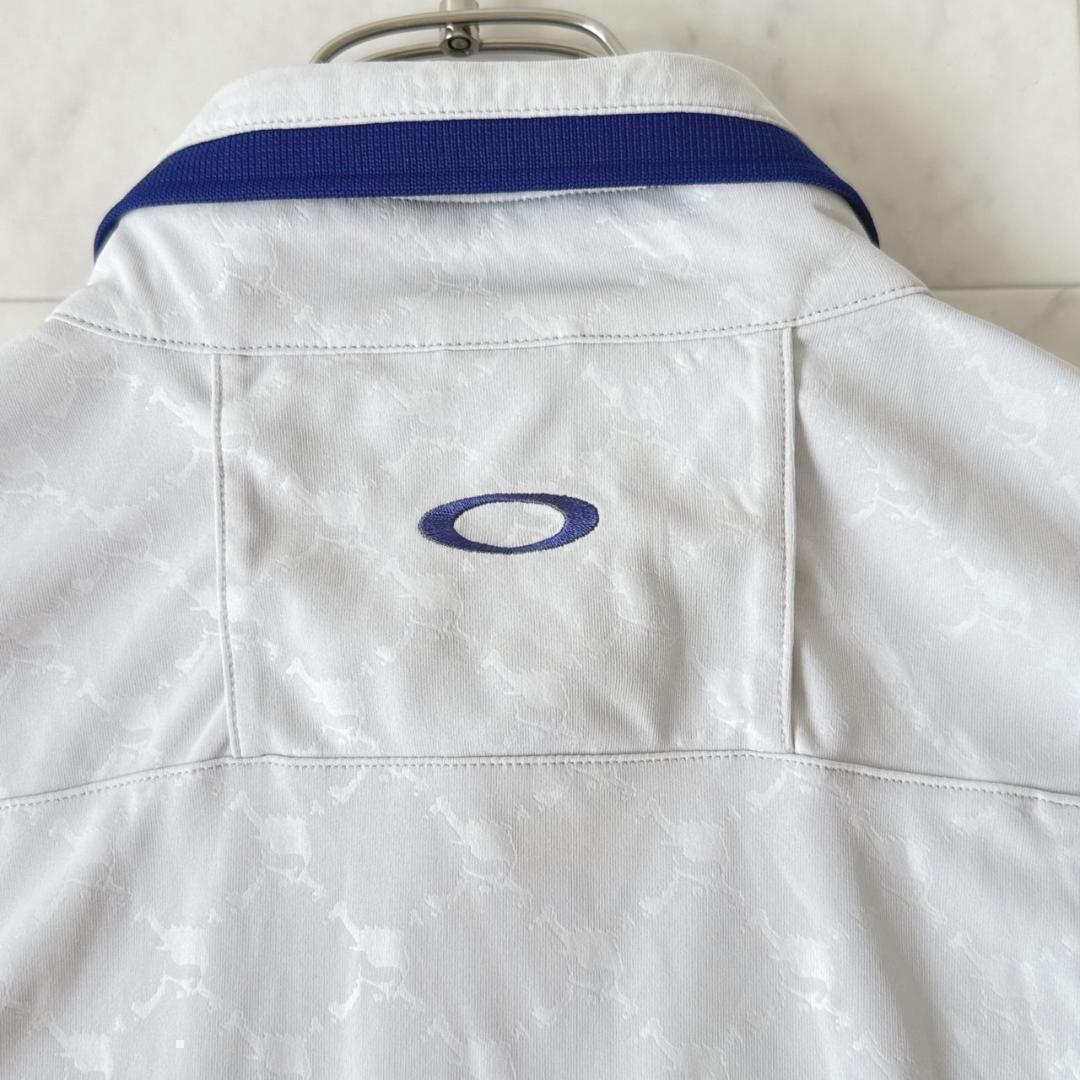 OAKLEY メンズ　ゴルフ　ポロシャツ　スカル刺繍　総スカル柄　 M