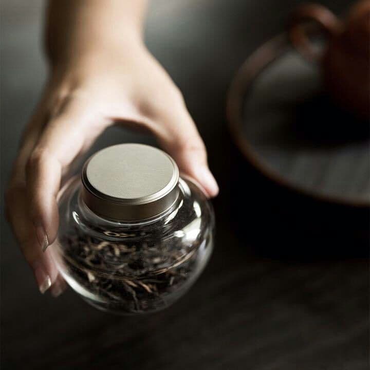 ガラス製 密封 茶筒6