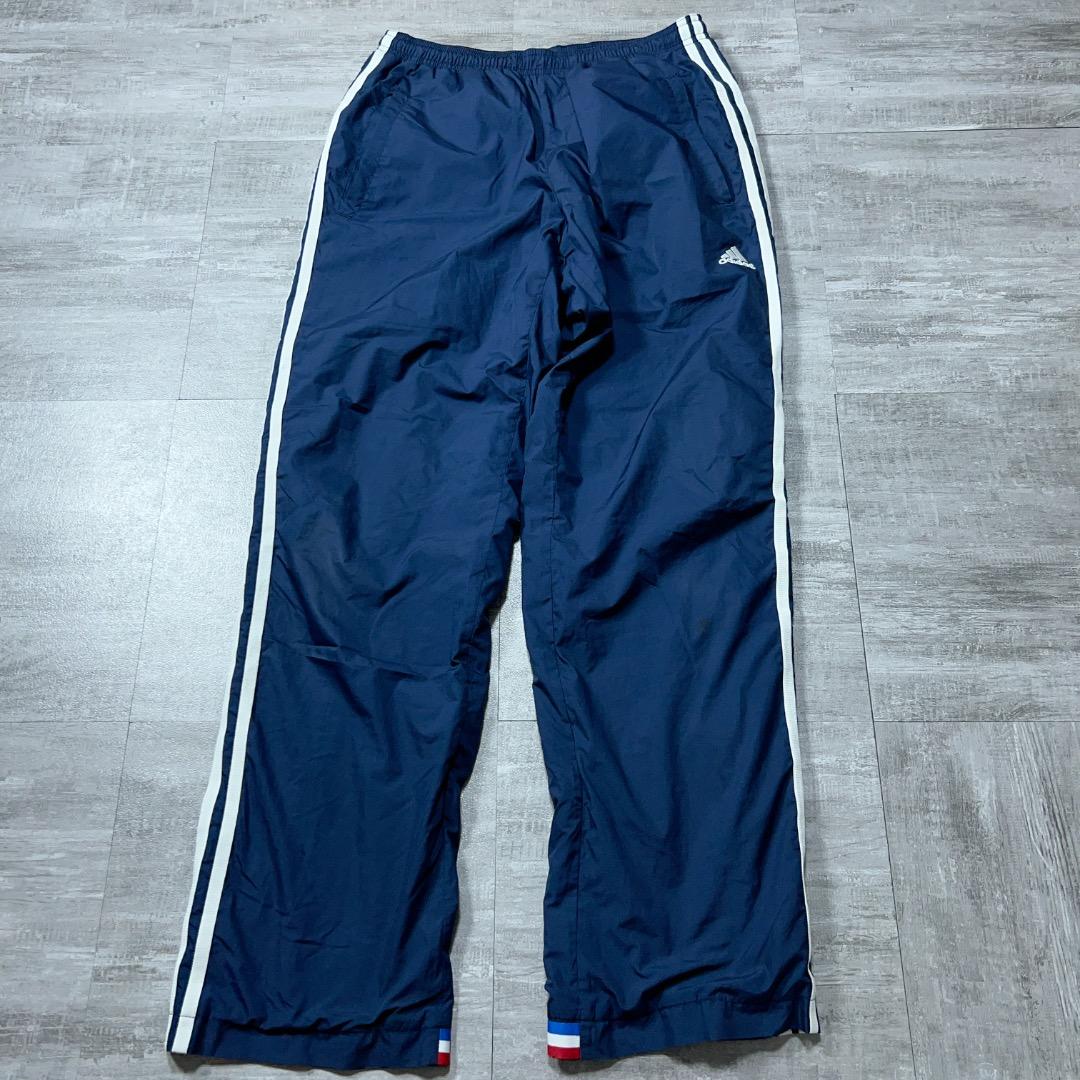 美品 adidas 防寒 裏地 ウィンドブレーカー上下セット メンズ Mネイビー