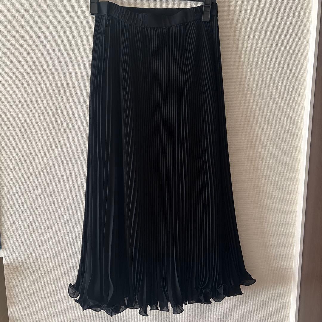 美品【used】社交ダンスウェアモダンプリーツシフォンスカートBLACKMサイズ